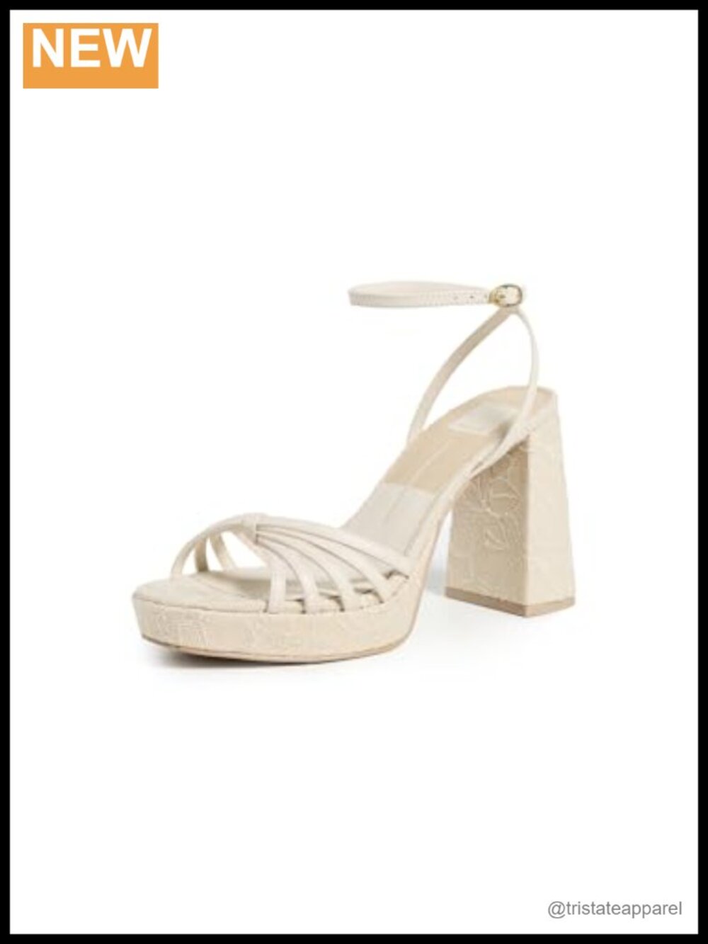 Dolce Vita Prady Platform Sandals Embroidered Floral Gathered Straps 4in Heel